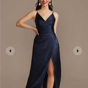 David’s Bridal - GALINA SIGNATURE
Charmeuse Draped Strappy Dress Color Marine